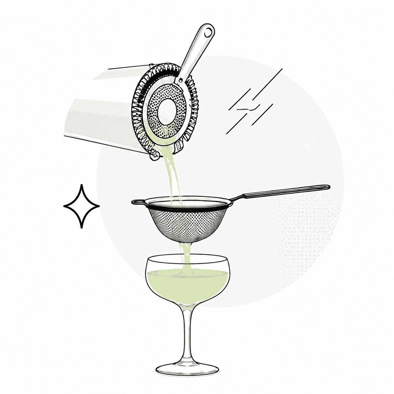 Double straining illustration